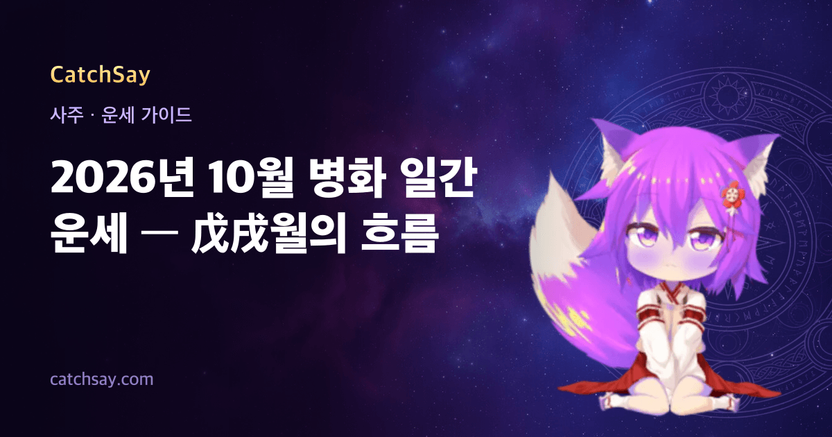 2026년 10월 병화 일간 운세 — 戊戌월의 흐름