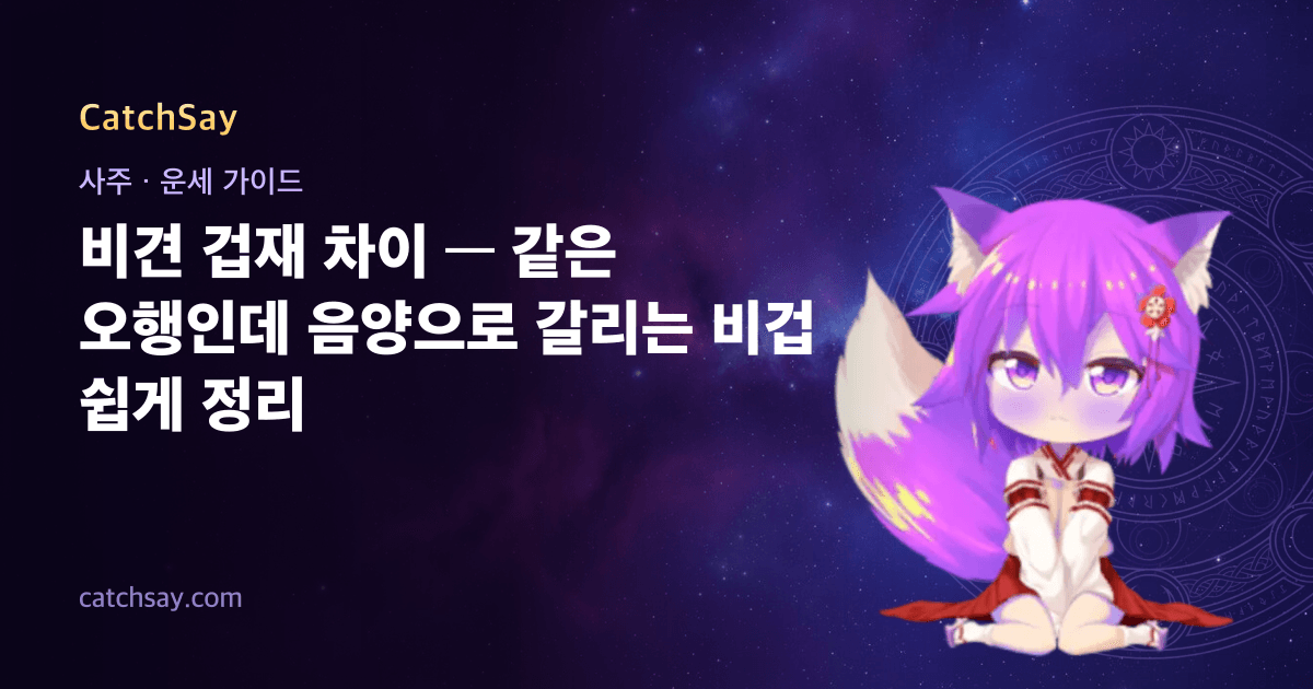 비견 겁재 차이 — 같은 오행인데 음양으로 갈리는 비겁 쉽게 정리