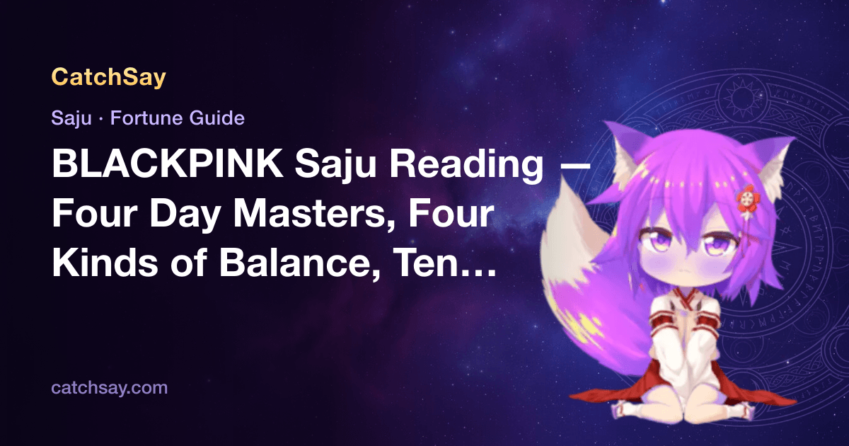 BLACKPINK Saju Reading — Four Day Masters, Four Kinds of Balance, Ten Years In