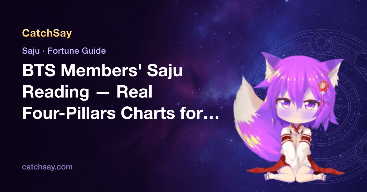 BTS Members' Saju Reading — Real Four-Pillars Charts for the Arirang Tour Season