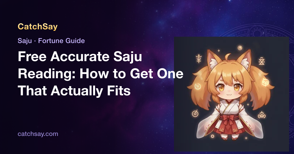 Free Accurate Saju Reading: How to Get One That Actually Fits