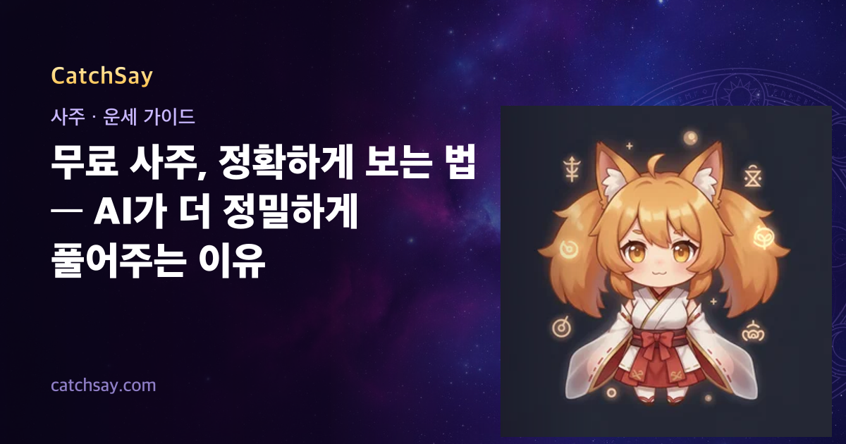 무료 사주, 정확하게 보는 법 — AI가 더 정밀하게 풀어주는 이유