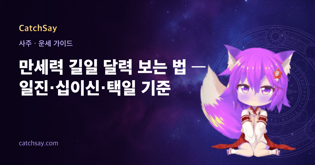만세력 길일 달력 보는 법 — 일진·십이신·택일 기준