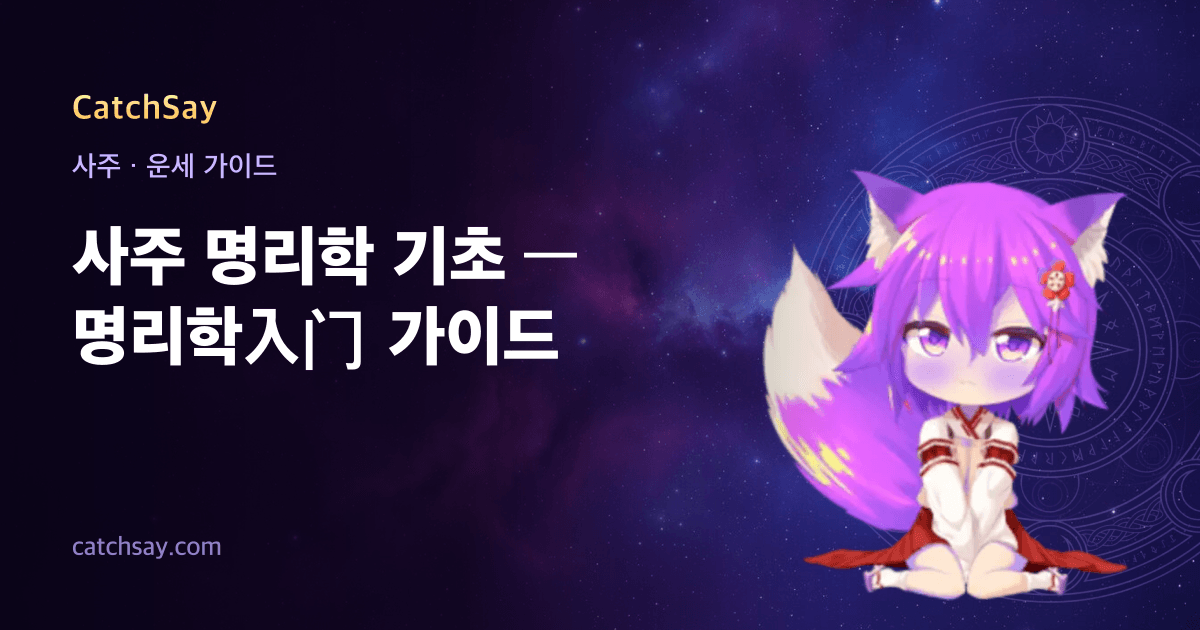 사주 명리학 기초 — 명리학入门 가이드