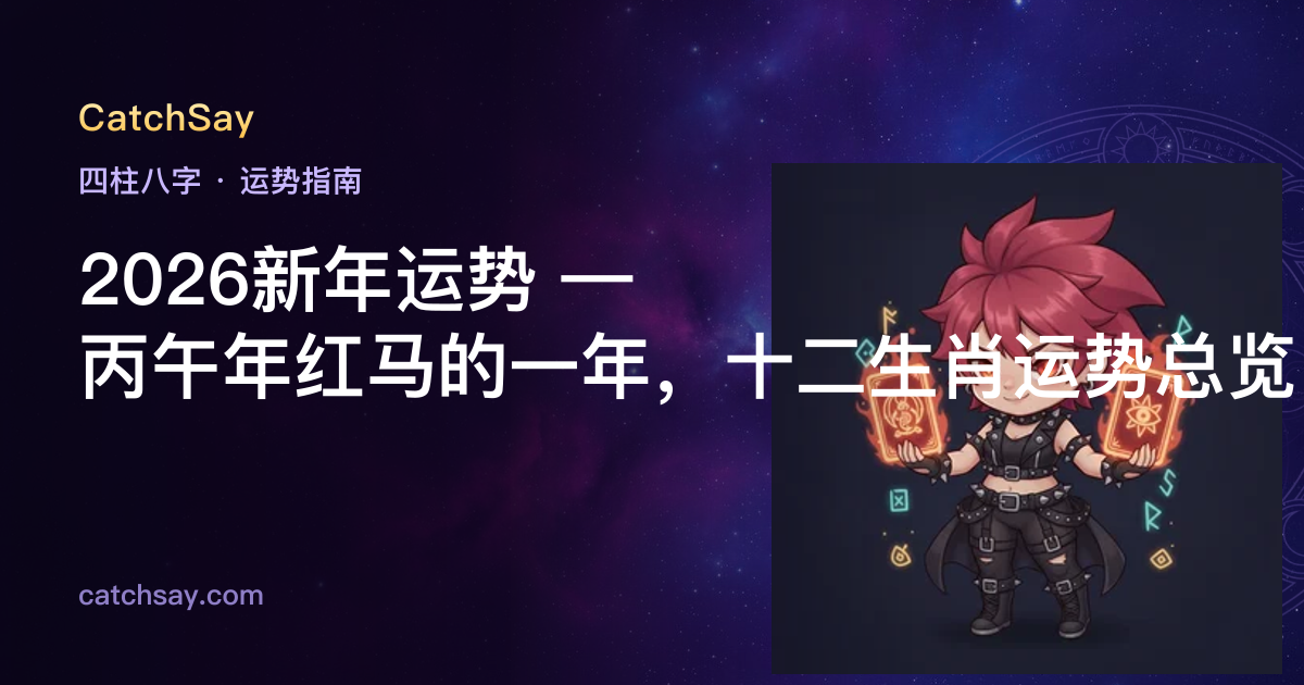 2026新年运势 — 丙午年红马的一年，十二生肖运势总览