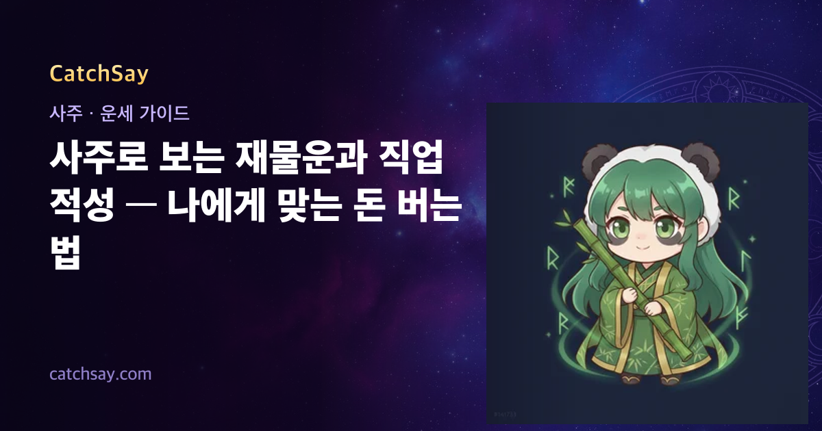 사주로 보는 재물운과 직업 적성 — 나에게 맞는 돈 버는 법