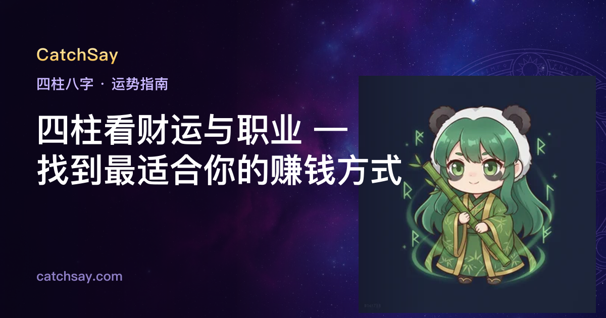 四柱看财运与职业 — 找到最适合你的赚钱方式