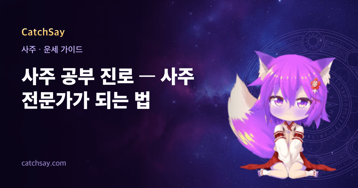 사주 공부 진로 — 사주 전문가가 되는 법