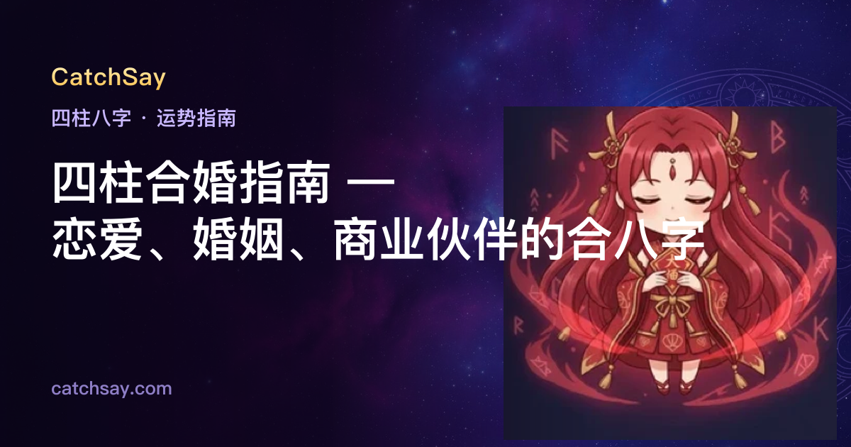 四柱合婚指南 — 恋爱、婚姻、商业伙伴的合八字