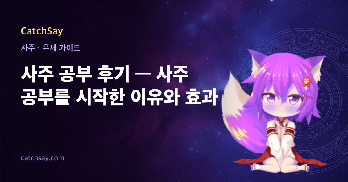 사주 공부 후기 — 사주 공부를 시작한 이유와 효과