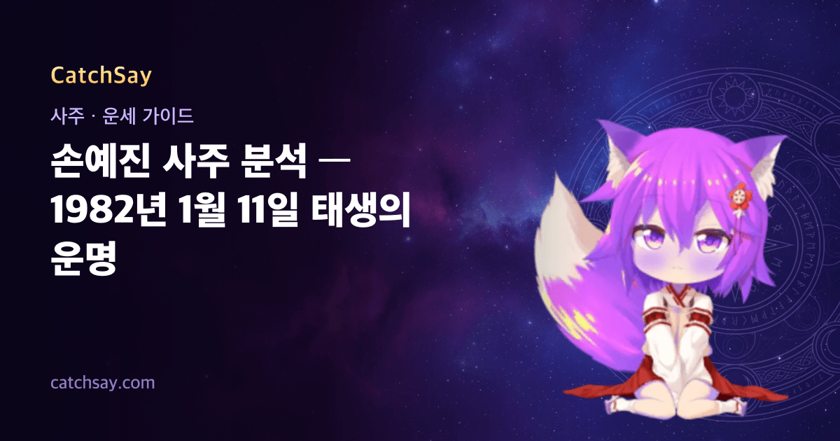 손예진 사주 분석 — 1982년 1월 11일 태생의 운명