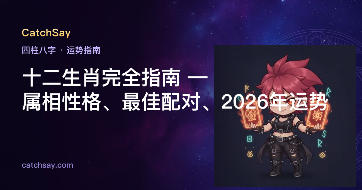 十二生肖完全指南 — 属相性格、最佳配对、2026年运势