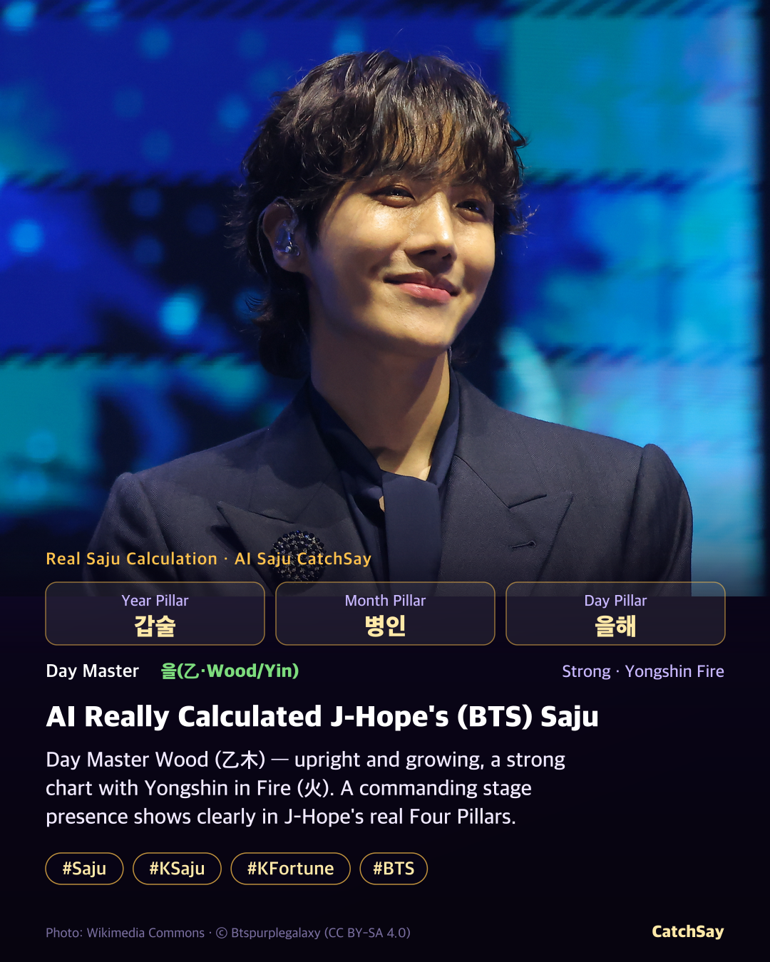 BTS J-Hope saju card - calculated from his real birthday