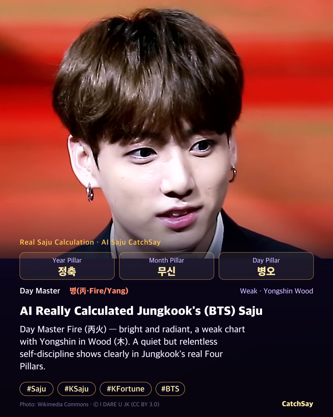 BTS Jungkook saju card - calculated from his real birthday
