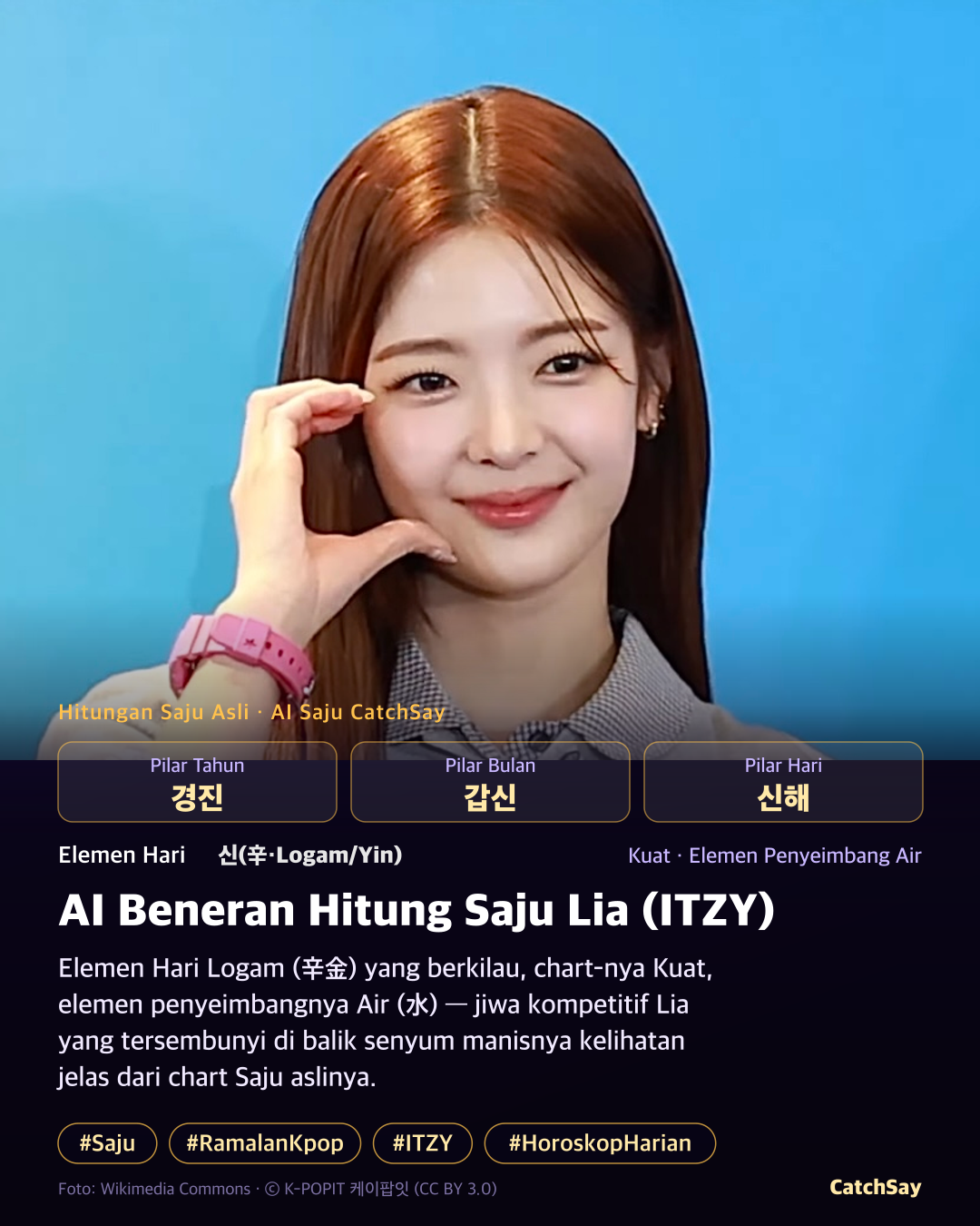 Kartu Saju Lia (ITZY) - Hitungan Empat Pilar Asli