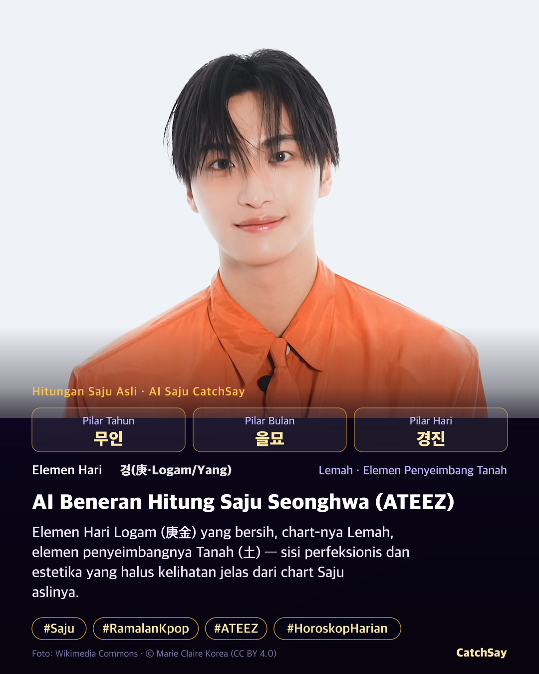 Kartu Saju Seonghwa (ATEEZ) - Hitungan Empat Pilar Asli