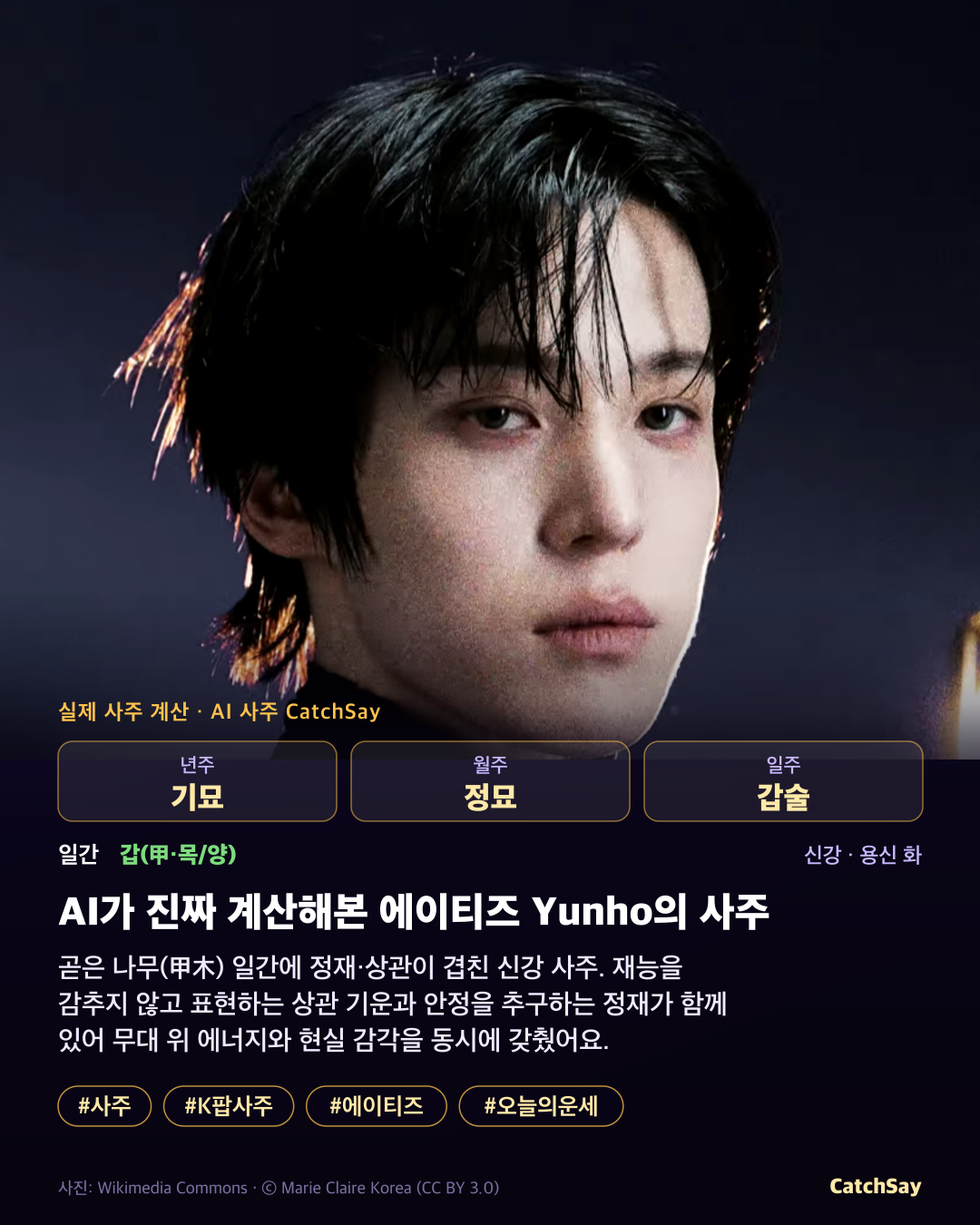 តារាងសាជូរបស់ Yunho (ATEEZ) - គណនាពិតប្រាកដពីបួនសសរ